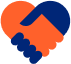 hand shake in heart logo